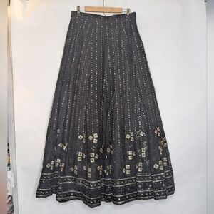 Saree Skirt Sari Lehenga Black Gold
